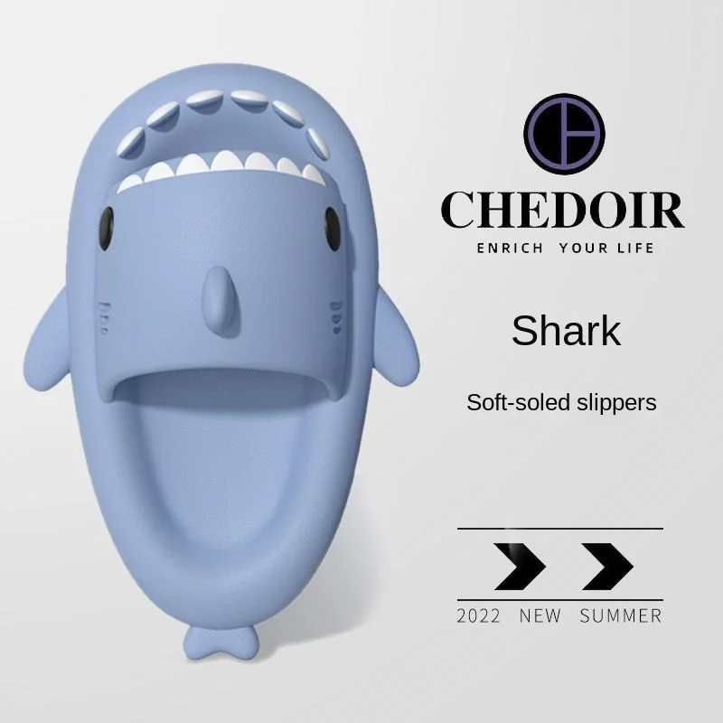 Man Women Shark Slippers Summer Home Anti-skid EVA Solid Color Couple Parents Kids Outdoor Cool Indoor Household Funny Shoes