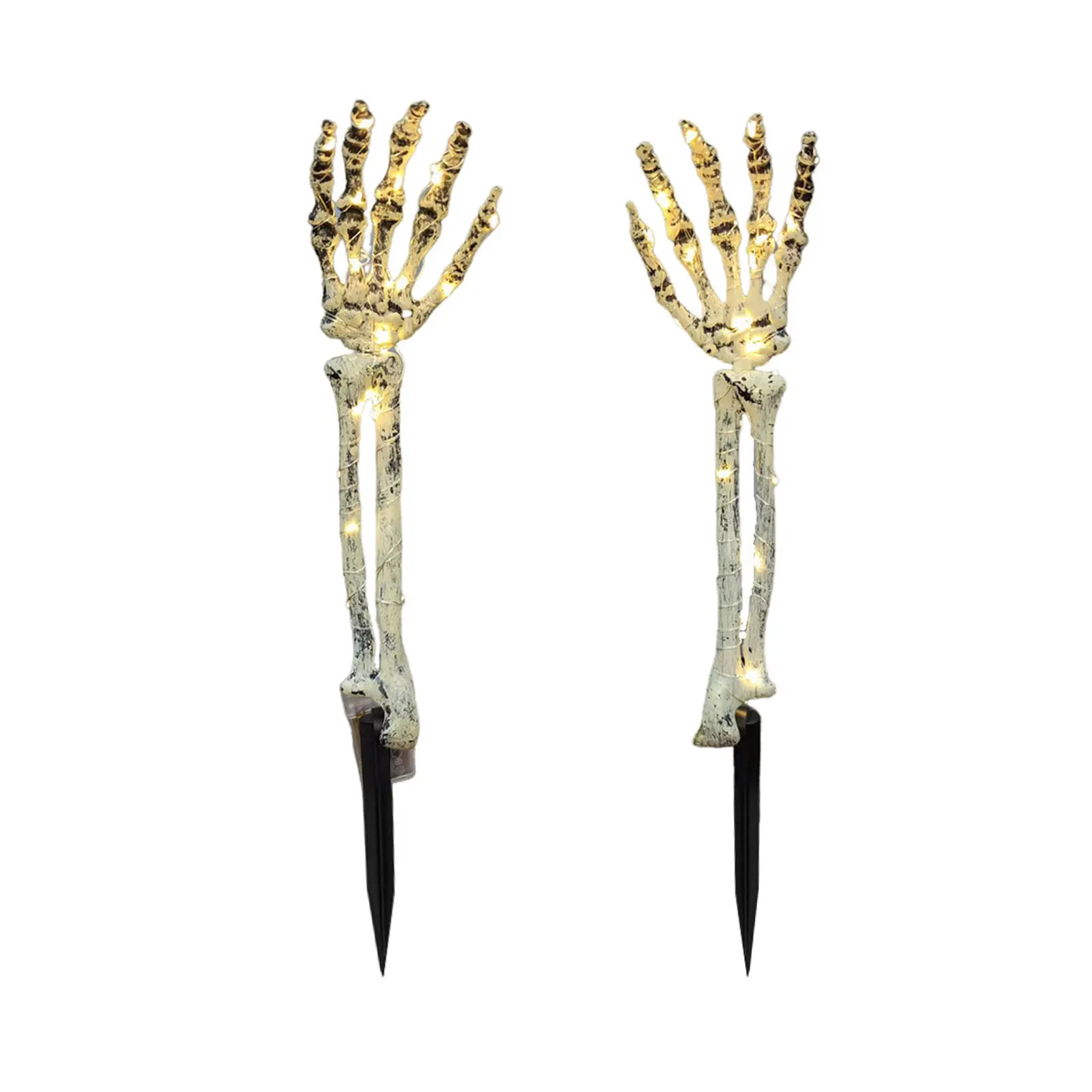 

2pcs Durable 8 Modes Home Garden Solar Light Halloween Decor Skeleton Hand Lawn Pathway Horror Walkway Waterproof LED Stake