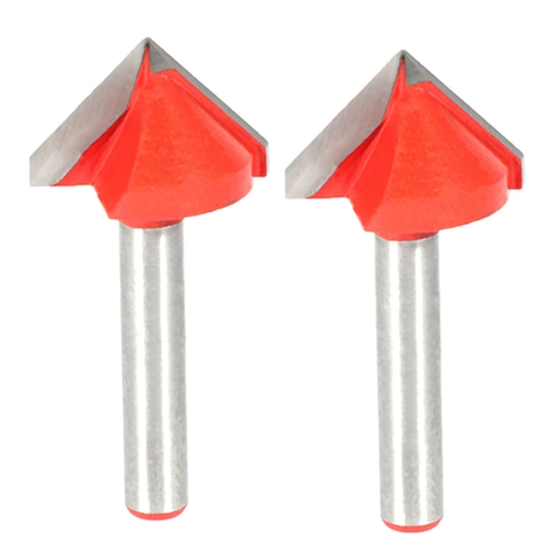 

2X CNC Engraving V Groove Bit 3D Bits Router Carving Cutter Tool 90 Degree 6Mmx22mm