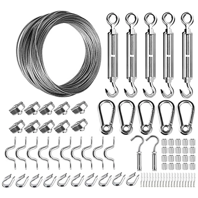 

103PCS/Set PVC Coated Flexible Wire Rope Soft Cable Clothesline Diameter 2Mm Kit