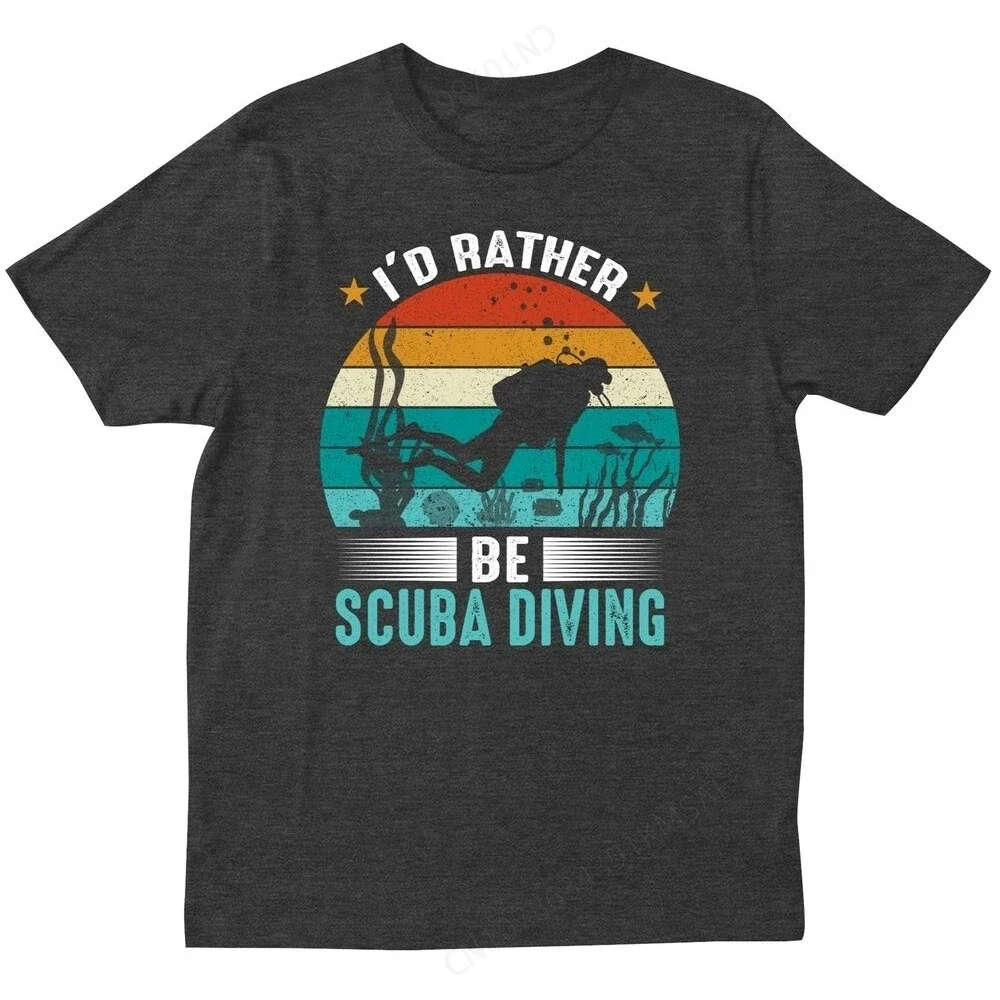 Я предпочитаю быть подводным плаванием Мужская футболка веселая Винтажная