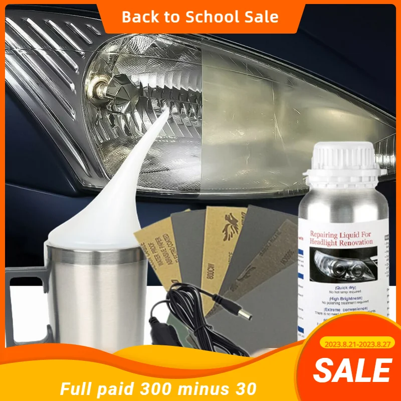 

Polish Car Spotlights Headlamp Restoration Kit Plastic Renovator Polished Headlight Kit 300G Liquid Polymer Kit For Headlights