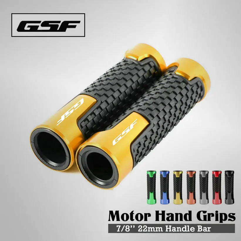 

7/8"22mm Motorcycle Accessories Universal CNC Aluminum+Rubber Handle Grips for SUZUKI GSF 250 GSF650 GSF1200 GSF650S BANDIT