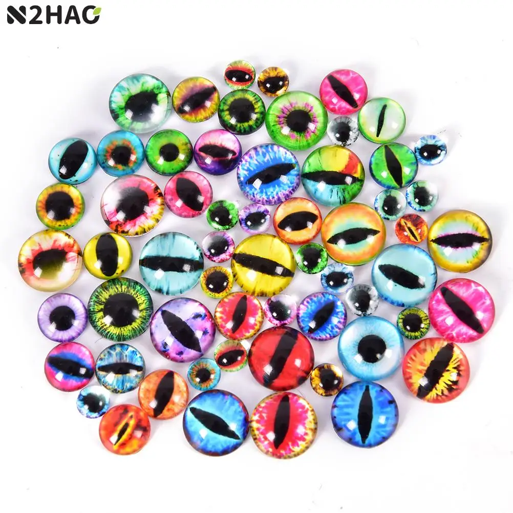 

20PCS/lot 5-20mm Diy Jewelry Accessories Time Gem Glass Cartoon Plush Toy Eyeball Doll Eyeball Simulation Oblate Animal Eyes