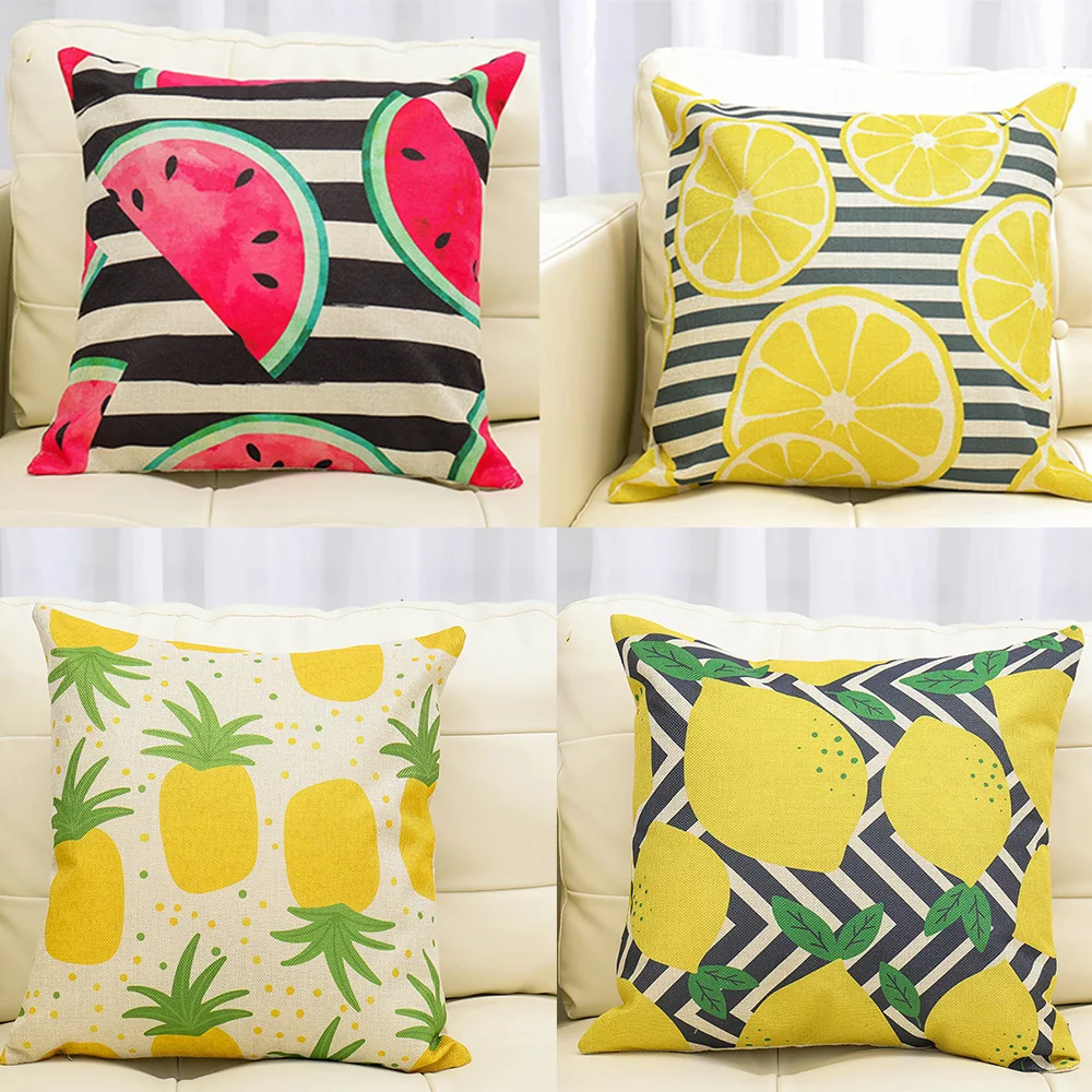 

Custom Owl Cat Pillowcase (With Pillow Inner) Linen Pillow Cases Pineapple Cushion Case Covers Soft Square Zippered Throw Pillow