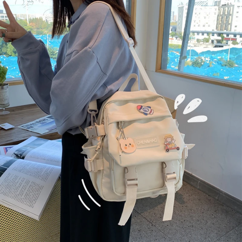 

Маленький женский рюкзак, школьный рюкзак для девочек, водонепроницаемый нейлоновый Модный японский повседневный рюкзак для молодых девуш...