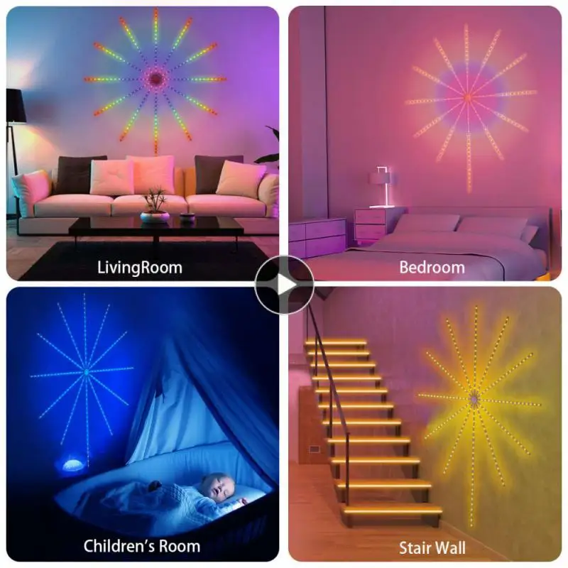 

6w Firework Effects Streamer Light Strips Music Function 24-key Starburst Fairy Lights Smart Home Led Firework Light