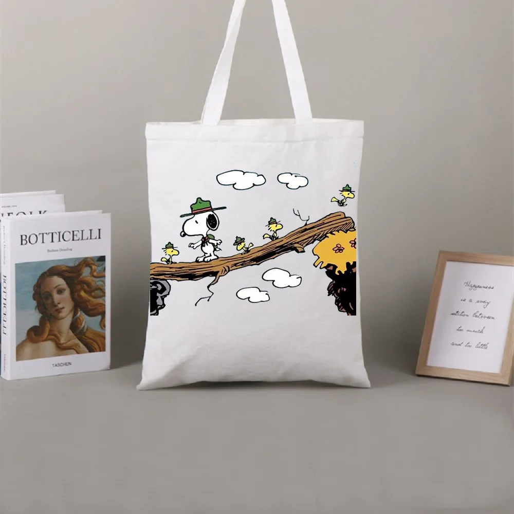 

Casual Ladies Handbag Snoopy Series Anime Character Snoopy Series Large Shopping Bag Daily Attendance Eco-Friendly Reusable