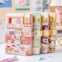 224 pagepc happy shop girl notebook color illustration soft leather cute childrens diary student planner agenda notepad