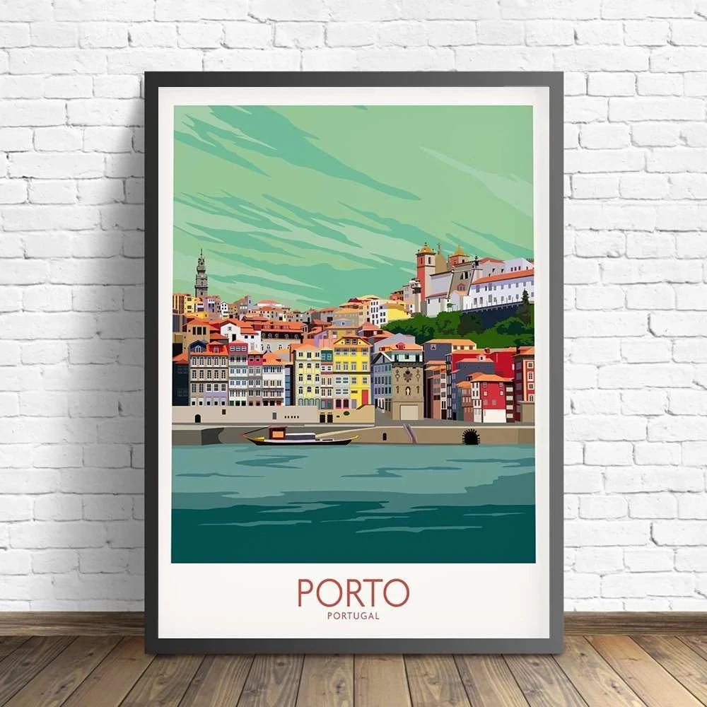 

Canvas Poster Modern Home Decoration Printed Porto Portugal Travel Painting Wall Artwork Modular Porto Pictures For Living Room