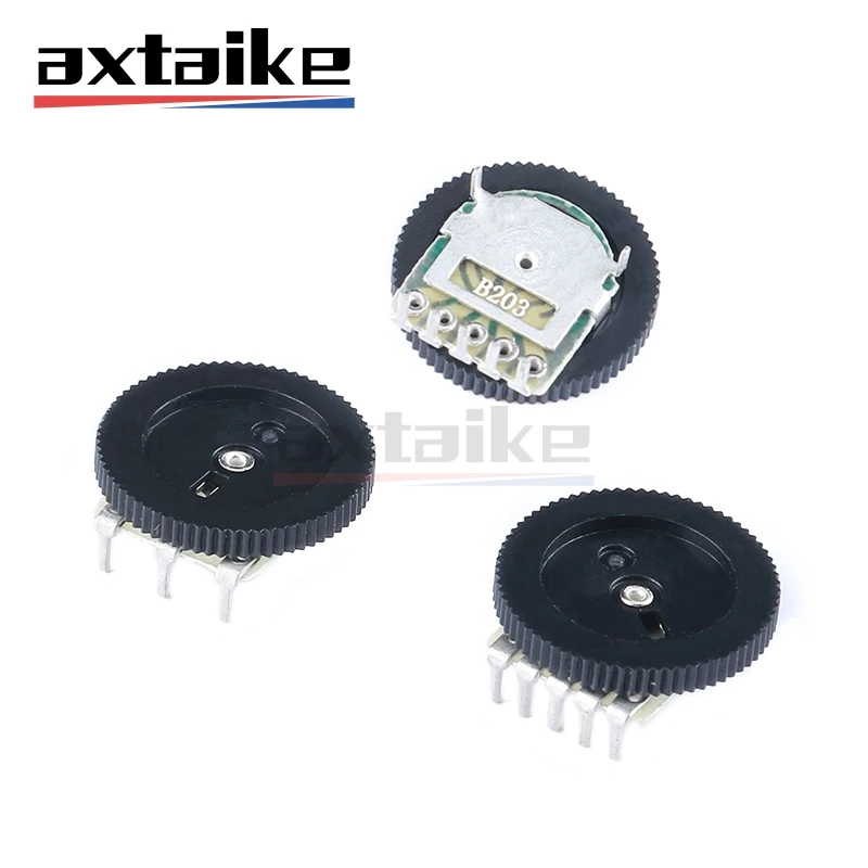 

10PCS 16*2mm 3Pin 5Pin 1K 10K 20K 50K B102 B103 B203 B503 B202 B502 B104 Single And Double Gear Dial Potentiometer Volume Switch