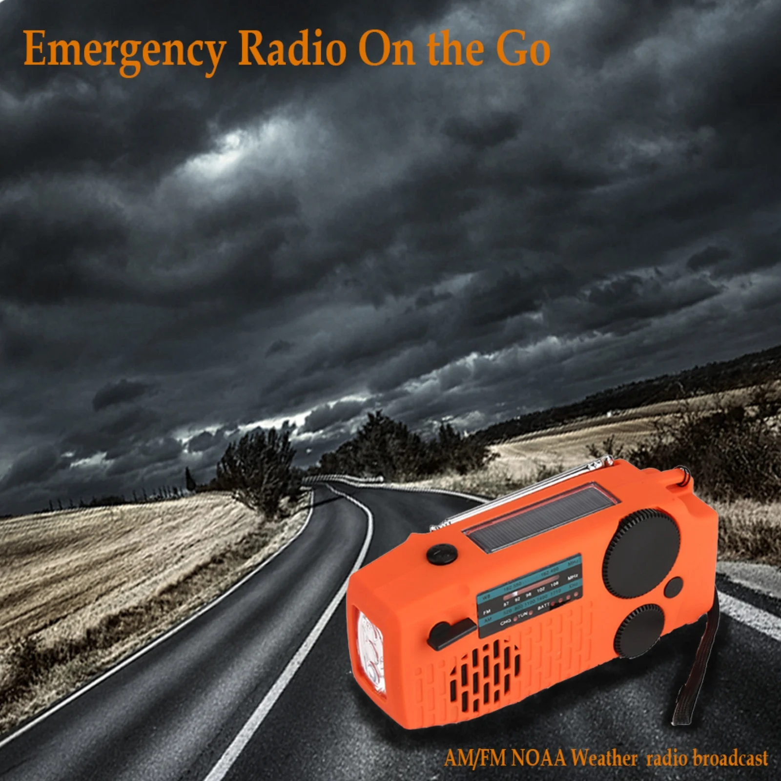 2000mah emergency lamp led radio solar hand crank amfmnoaa radio flashlight phone charger for outdoor traveling tools 031 free global shipping