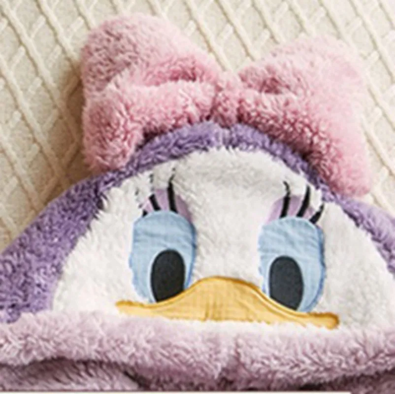 Unisex Winter Thin Nightgown Suit Length To Shank Polyester Warm Comfortable Carton Animal Leisure Wear With A Bowknot Headwear