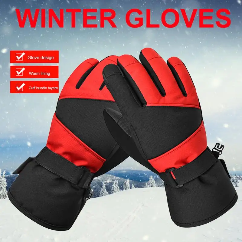 

Winter Cycling Fleece Gloves Winter Touch Screen Thermal Warm Windproof Full Finger Waterproof Bicycle Road Bike Glove For Men