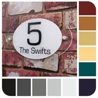 25x14 см Современный Овальный Домашний номер, табличка, дверной знак, адрес, табличка, строительство, наружные номера дома, задняя панель