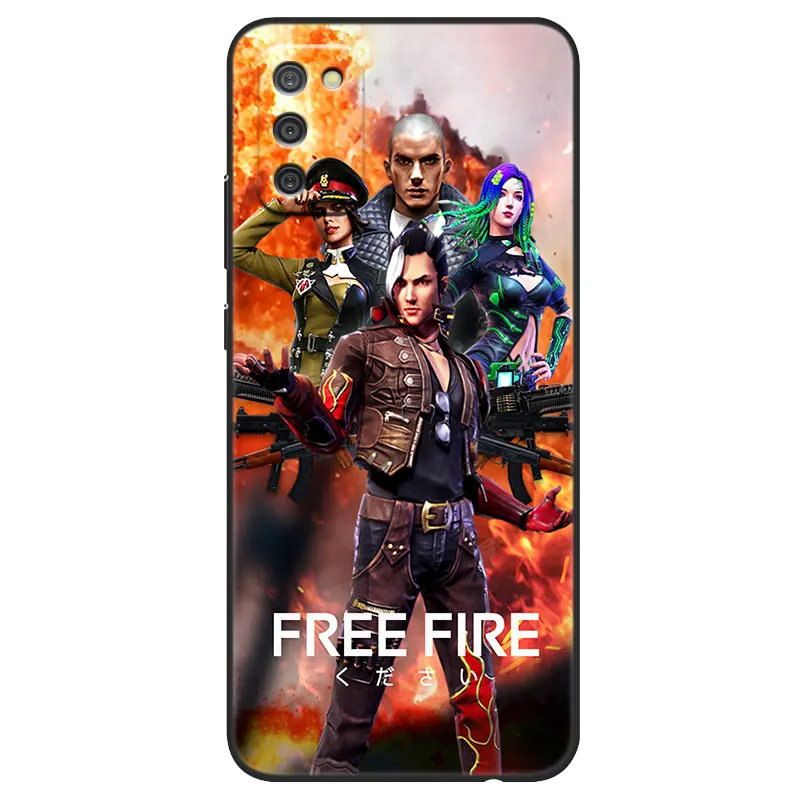 Чехол с играми Free Fire для Samsung Galaxy A03S A02S A01 A03 Core A10S A20S A20E A30 A40 A41 A6 A7 A9 A8 + 2018 A5 2017 черный