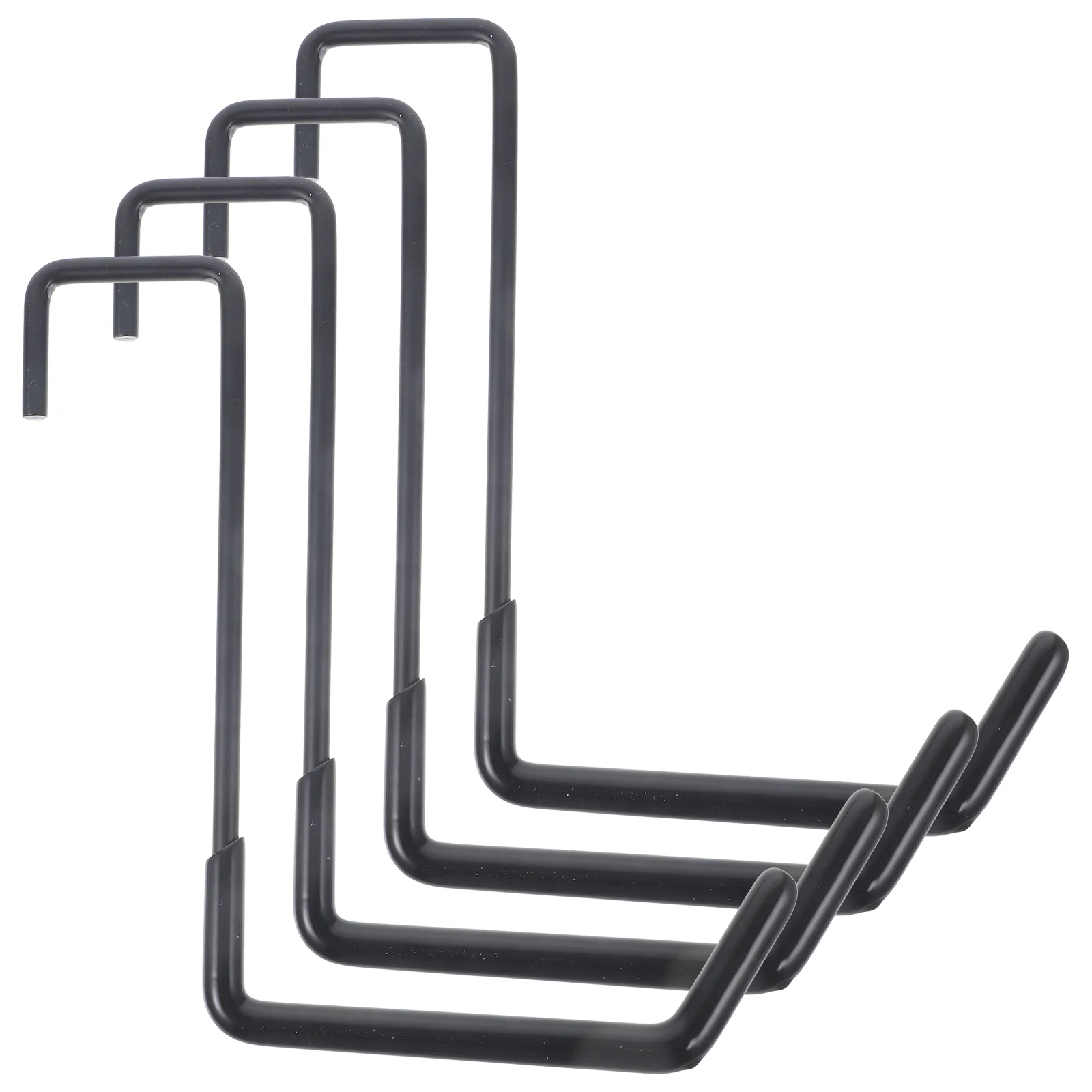 Organizers Garage Warehouse Garden Multi-purpose Nail-free Load-bearing Storage Hook Large 4pcs Black Slatwall Hooks Ladder