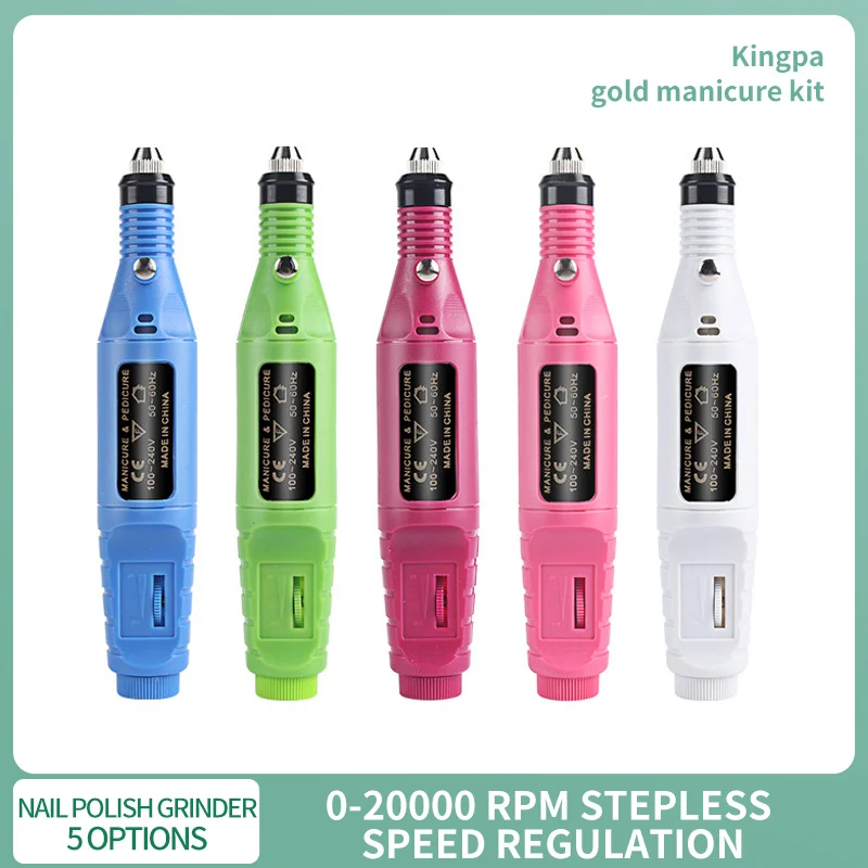 

5 Colors Electric Nail Sander Electric Manicure Tool With Bits Set Professional Electric Nail Drill Machine With Bits Set 3 pcs