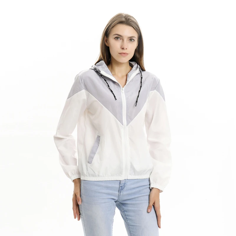 

Women Hooded Hoodies Female Zipper Pockets Casual Long Sleeves Hoodies Autumn Lady Patchwork Sport Hoodies Femme