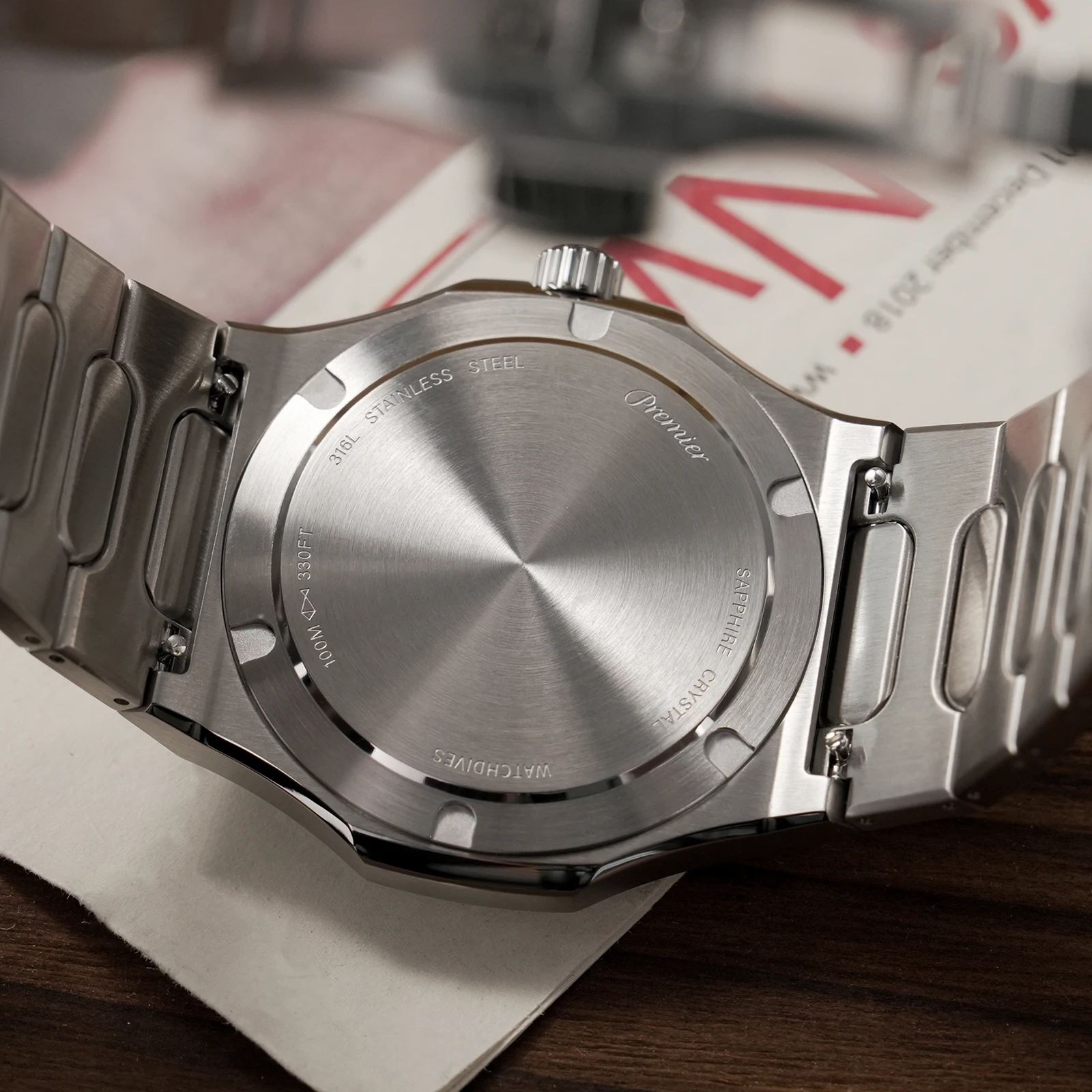 Часы Watchdives WD0016 Super Black для мужчин, ультралегкий циферблат с высокой светопоглощающей способностью, кварцевый механизм VH31VH60 с бесшумным секундным ходом, сапфировое стекло (art.: 3920d4f46bce7) - 3920d4f46bce7
