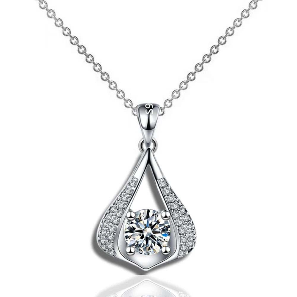 

Top Quality Silver Color Women Necklace Fashion Shine Geometric Zircon Necklaces For Women Anniversary Party Jewelry Accessories