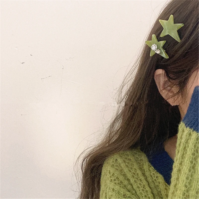 Заколка для волос в виде сердца звезды и пентаграммы