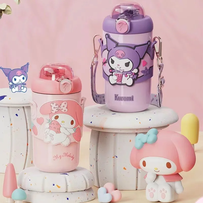 

Kawaii Cinnamoroll My Melody Kuromi красочная изоляционная чашка милая и удобная диагональная мультяшная чашка для воды из нержавеющей стали 316