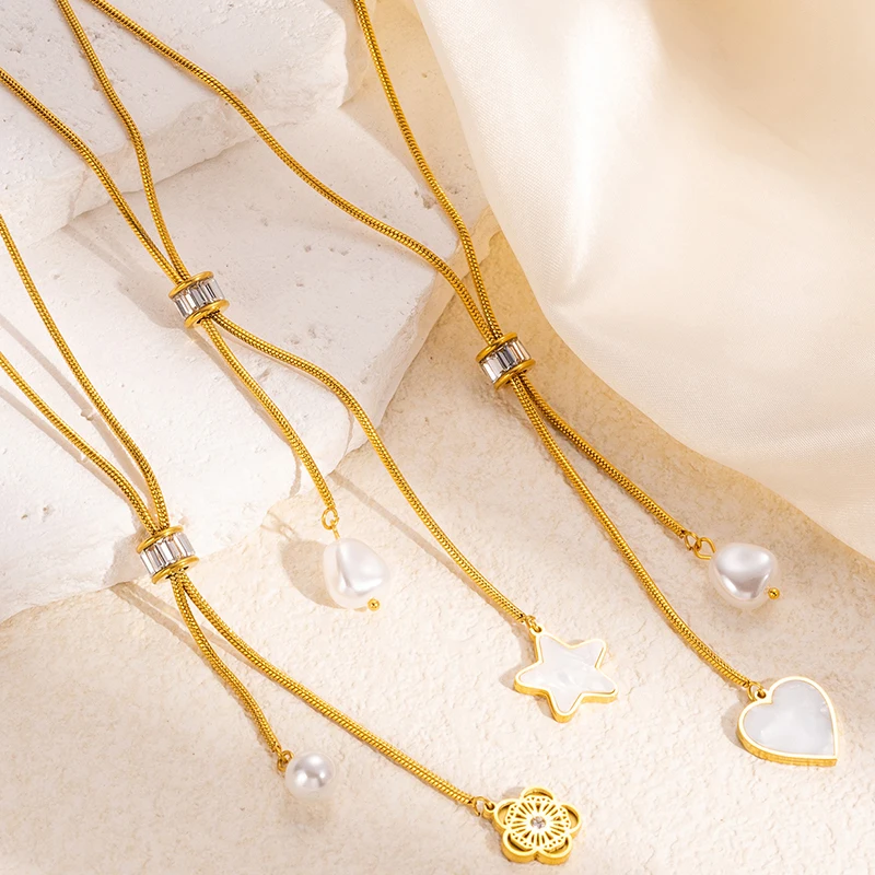 ENSHIR Винтажное Ожерелье Из Нержавеющей Стали Для Женщин Подвески В Форме Сердца