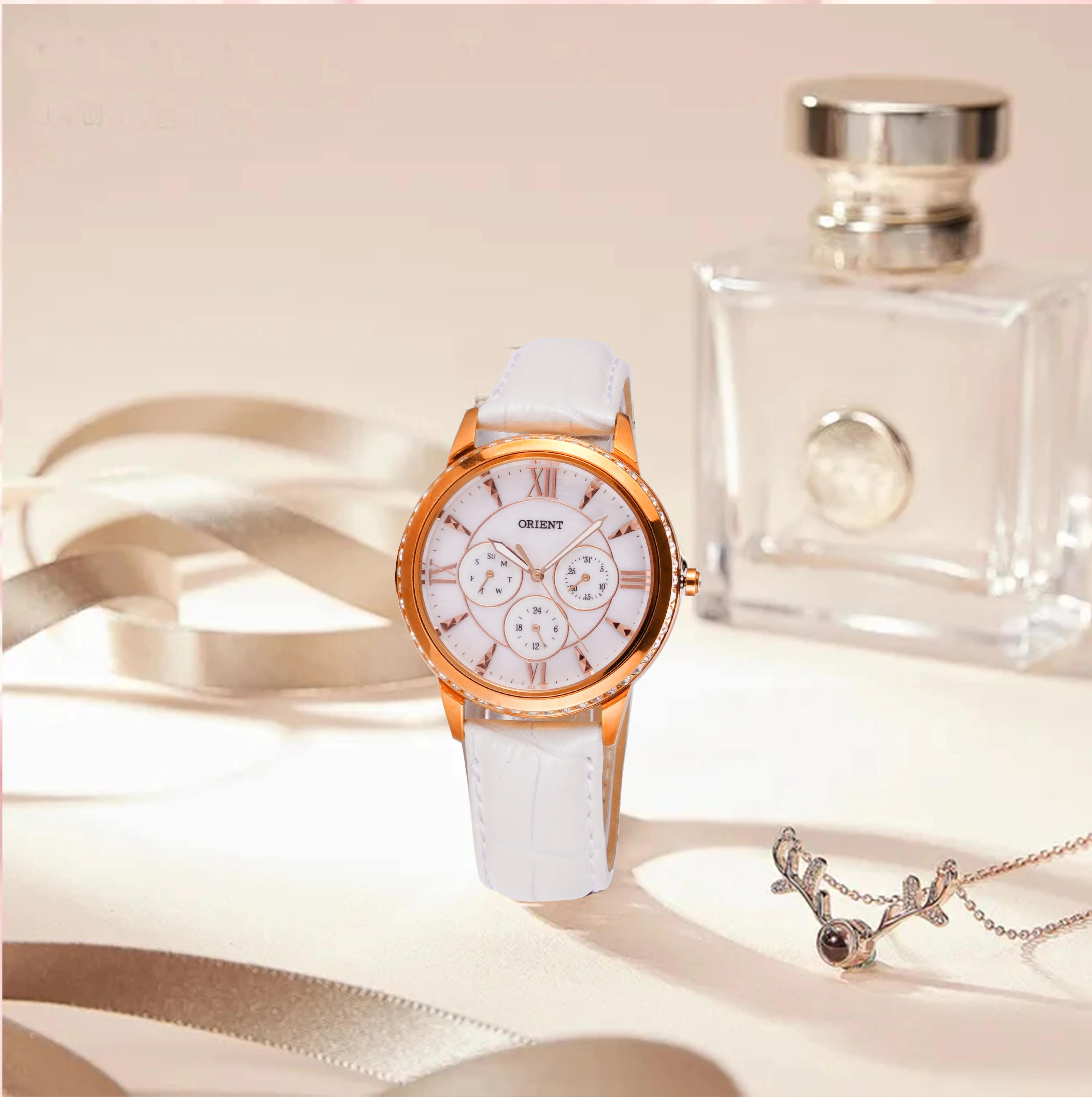 Original Orient Quartz Watch for Women, Japanese Ladies Watch Fashion Crystal-Encrusted Sapphire Glass Discontinued Model Sale enlarge