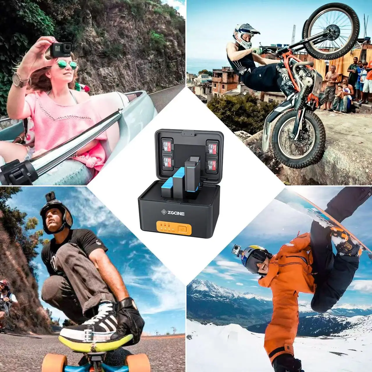 Зарядное устройство ZGCINE ZG G10 чехол для Gopro Hero 10 9 8 7 6 5 внешний аккумулятор зарядное