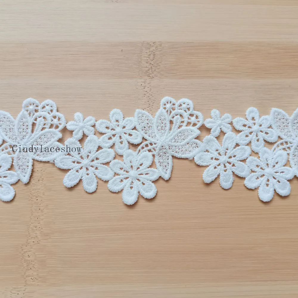 Водорастворимая кружевная отделка с цветочным рисунком ромашки для шитья одежды