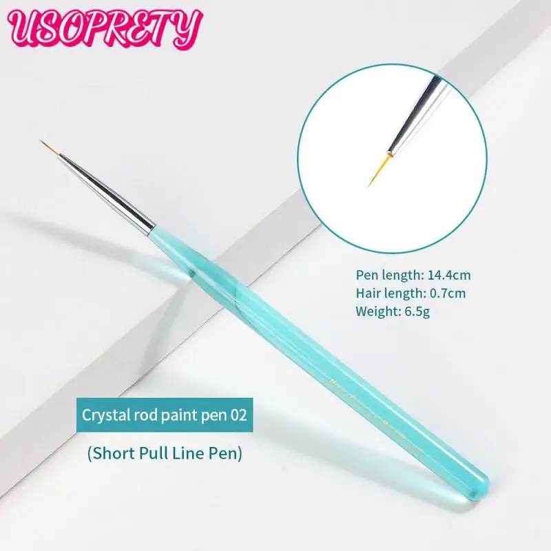 

1 Pc Acrylic French Stripe Nail Art Line Painting Pen 3D Tips Manicure Slim Line Drawing Pen UV Gel Brushes Painting Tools