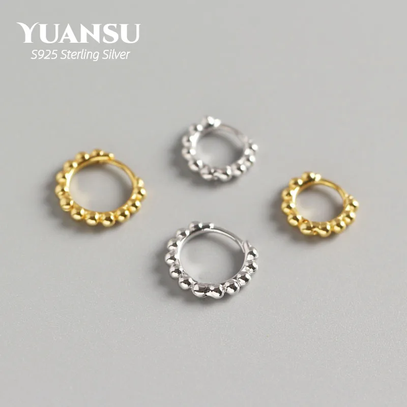 

New Ball Beaded Hoop Earrings 925 Sterling Silver Ear Buckle Fashion Exquisite Jewelry For Women Minimalist Birthday Gifts INS