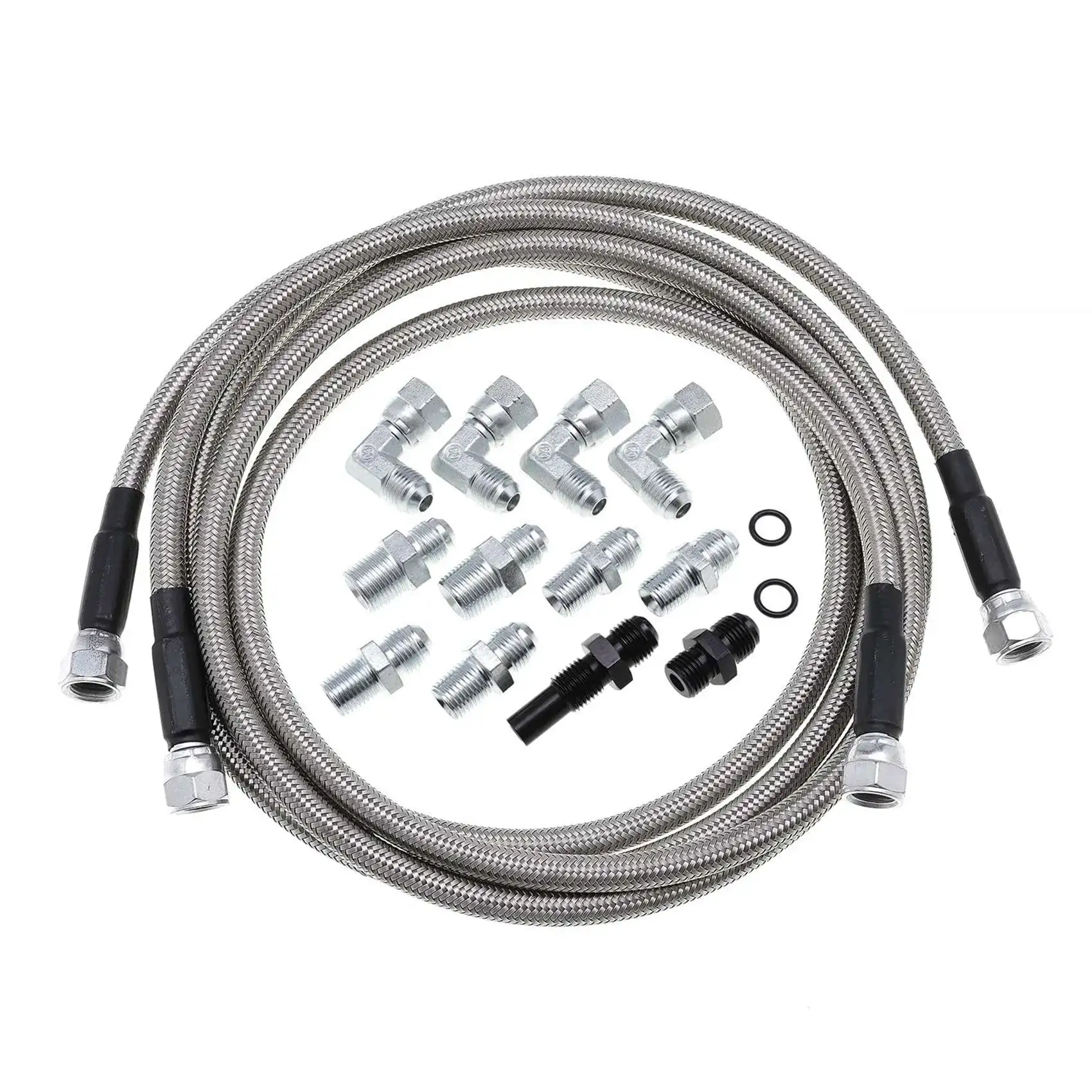 

Braided Transmission Cooler Hose Line for Chevy 1996-2021 700R4 4L60 4L60E 4L65E 4L80E, and for Ford C4, C6, AOD