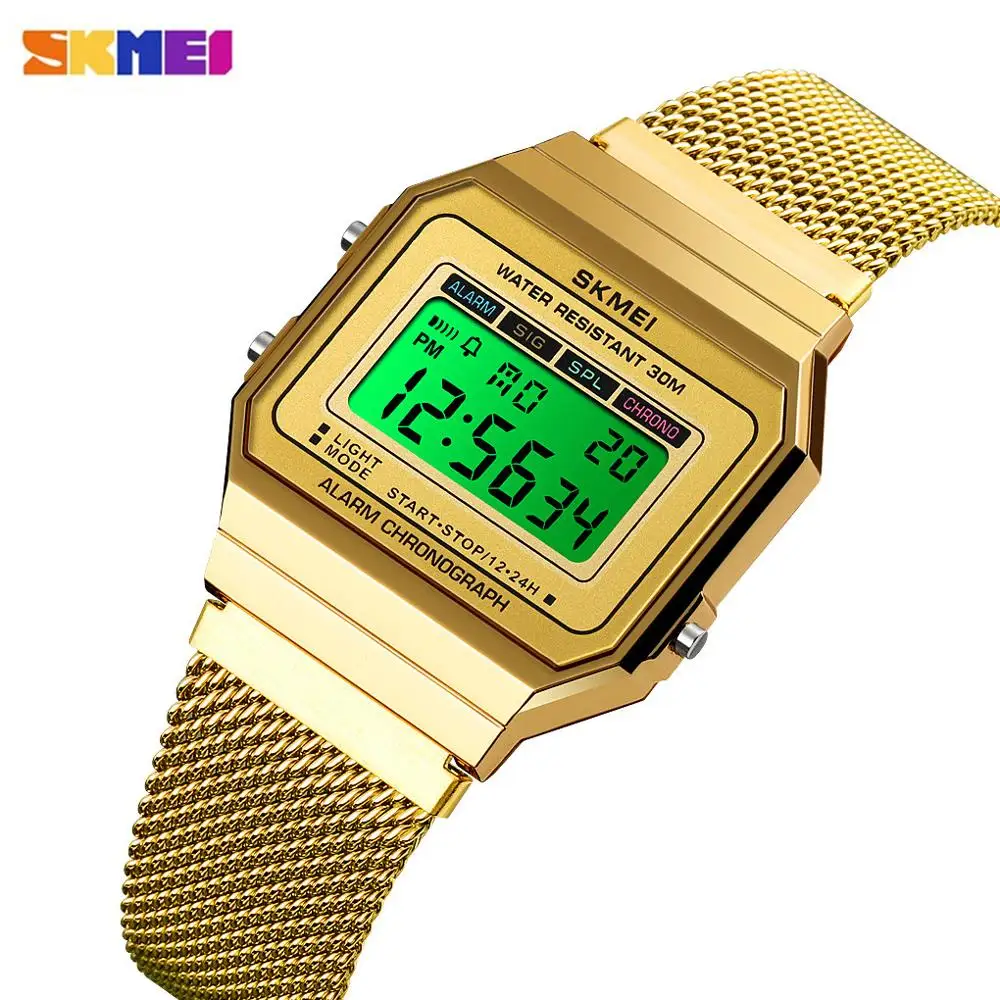 

SKMEI LED Display Digital Watch Men's Watches Stopwatch Date Golden Male Top Brand Luxury Watch Relogio Masculino Saatler Clock