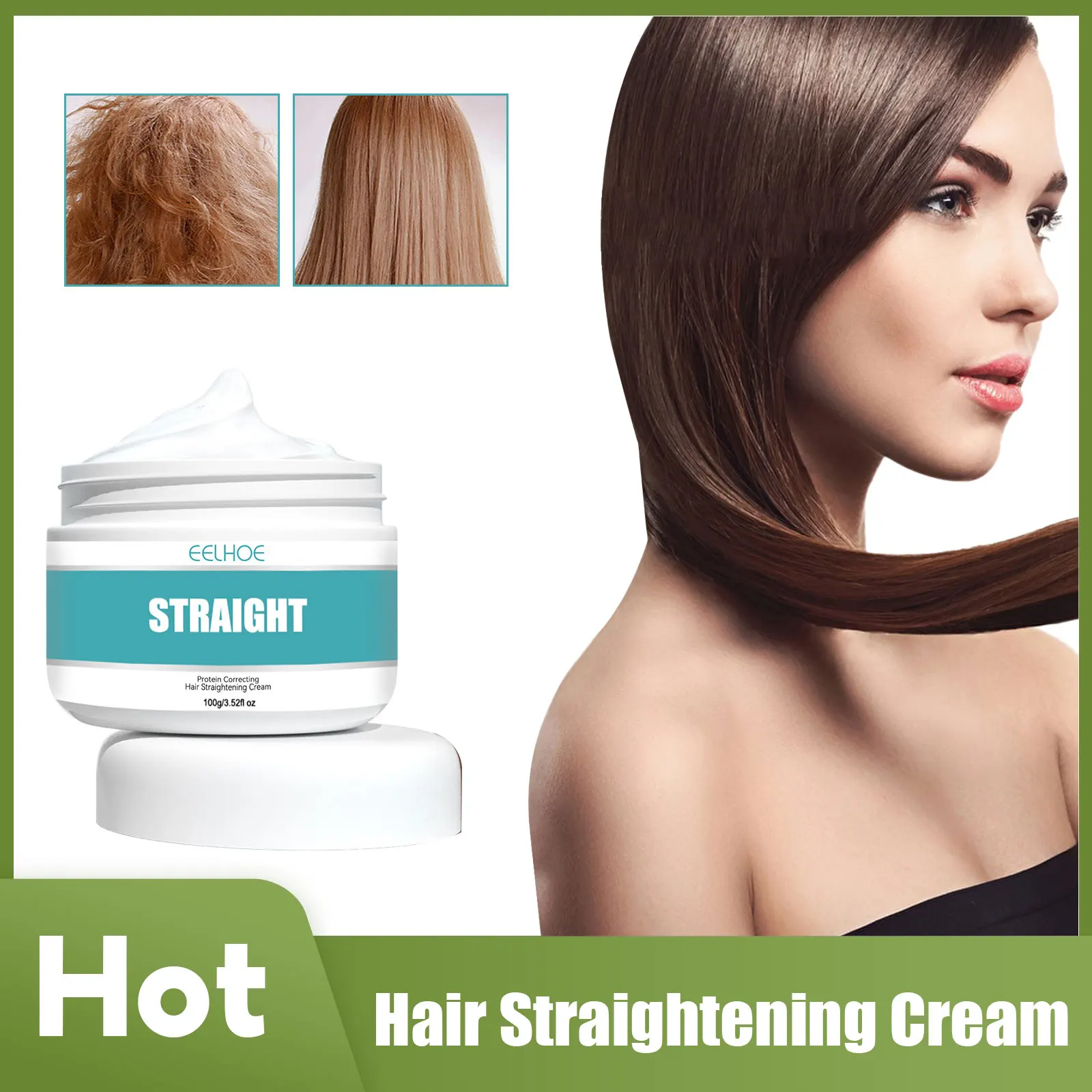 

Protein Hair Straightening Cream Nourishing Repair Smoothing Softener Hair Damaged Treatment Keratin Frizzy Correction Cream