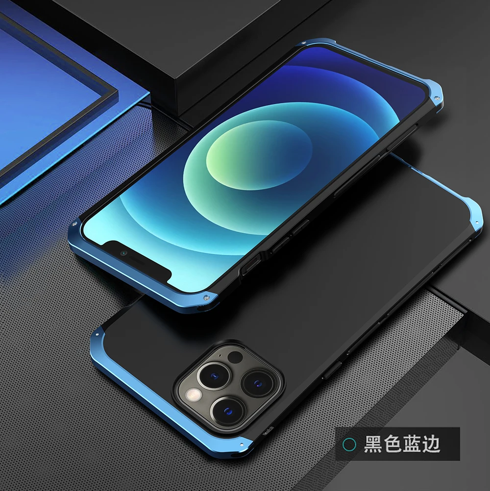 

Anti-fall Metal Frame Plastic Back Aluminum Alloy Mobile Bumper Case For Apple Iphone 14 13 12 Mini 11 Pro Xs Max X Xr 8 7 Cover