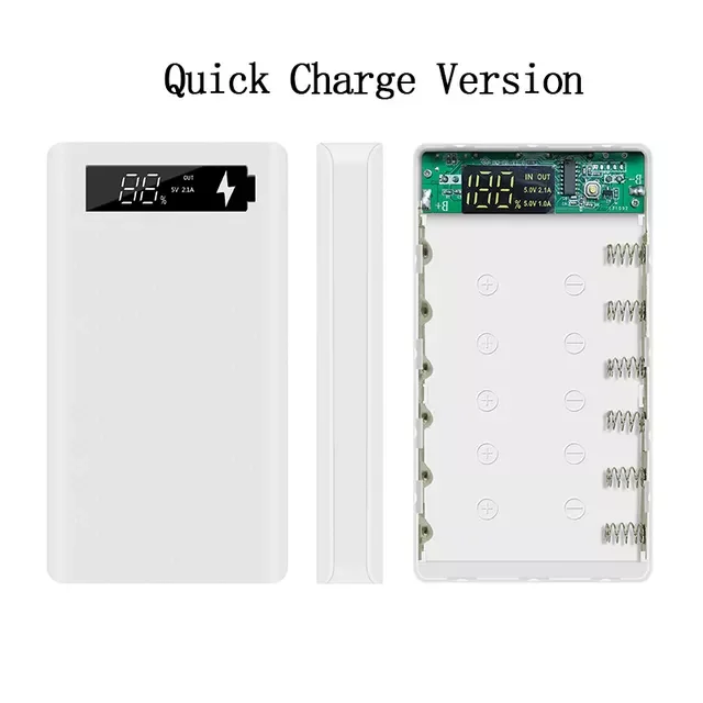 

DIY Shell 6*18650 Batteries Power Bank Case For Smartphone Charging 18650 Battery Holder Fast Charge Battery Storage Boxes