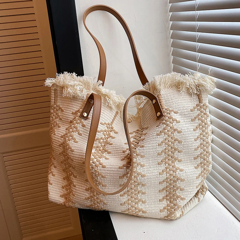 

Casual Top-Handle Bags Large Tote Beach Bag Shopping Bags Underarm Shoulder Bag Female Commute Women Handbags Tote Bags