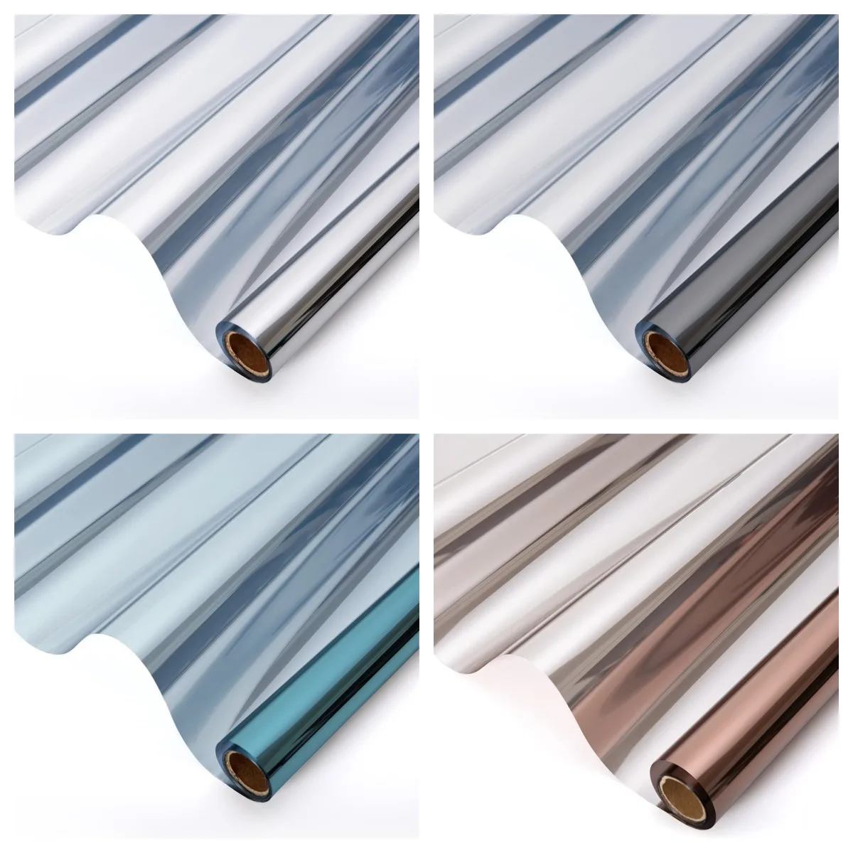 

One-Way Mirror Window Privacy Film Daytime Anti Heat Control Stained Glass UV Resistant Adhesive Reflective Window Tint Silver