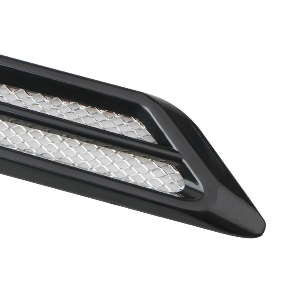 

Brand New Side Wing Cover Vent Air Flow Spoiler Decoration Decorative Intake Grille Trim Sticker 2pcs ABS Plating