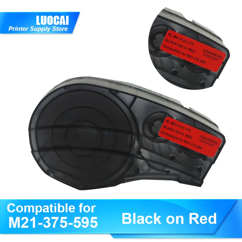

1/5/10pk M21-375-595-RD Label производитель ленты чернильный картридж, черный на белом виниловом корпусе для Brady, LABPAL Etiqueteuse printer