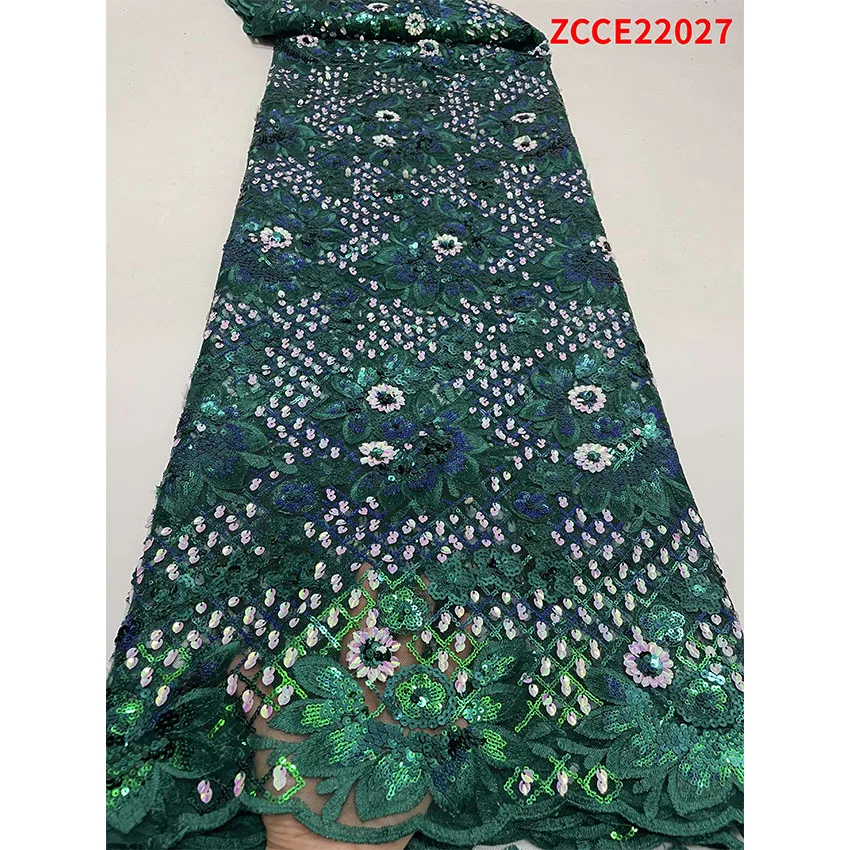

Dragonfly Style African Beaded Embroidery Eco-Friendly Bright ​Nigerian Tulle French Lace Fabric Sewing Clothes ZCCE22027