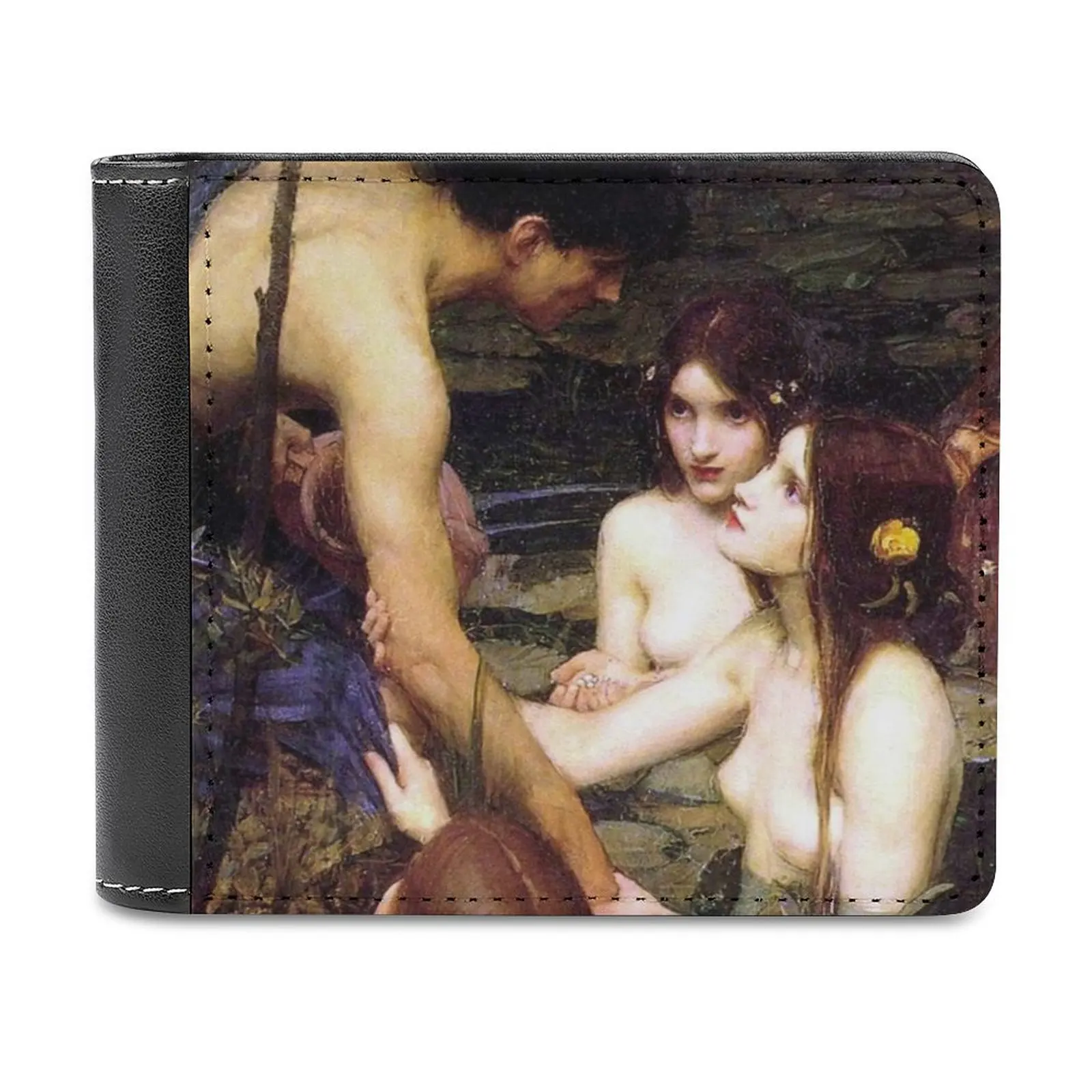 Фото Винтажный мужской кошелек John William Waterhouse Hylas And The Nymphs 1896, легкие портативные кошельки для отдыха и путешествий №1