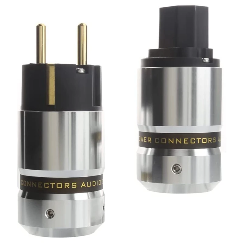 

1 Pair Hi-End Gold Plate EUR Schuko, AC 16A 250V EU Power Plug, IEC Connector Plug, Hifi Electrical Plug EU Plug