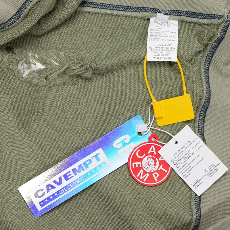 Модная толстовка с рваными отверстиями CAVEMPT мужская и женская