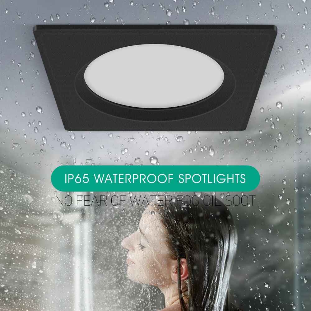 [DBF]IP65 Waterproof LED Spot Light 5W 7W 9W 12W 15W Round/Square Ceiling Recessed Spot Bathroom Spot Light 3000K/4000K/6000K images - 6