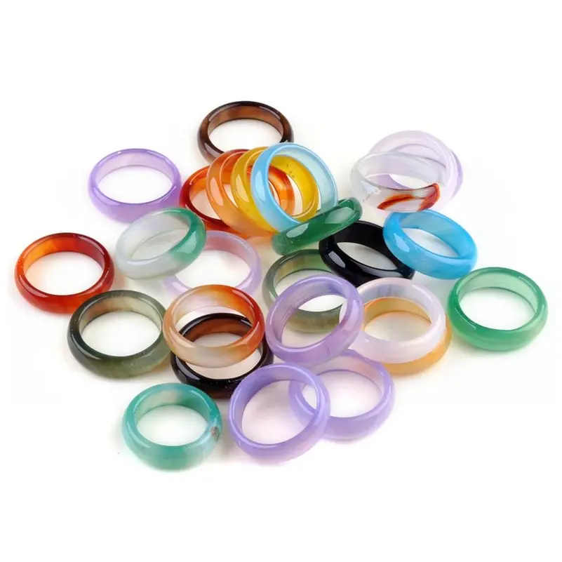 Круглые кольца из натурального агата