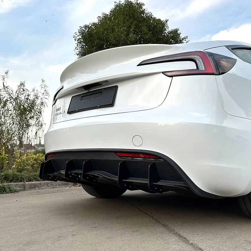 Для Tesla Model 3 2023 + Модифицированная задняя крышка спойлера боковые разветвители ABS