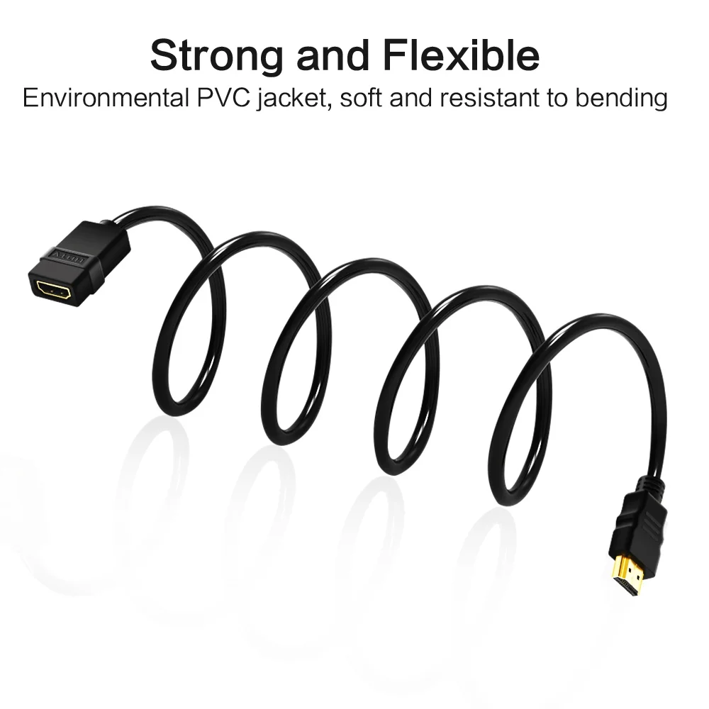 HDMI-compatible Extender HD Male to Female 3FT 1M 1080P 3D Connector Adapter for HD TV LCD Laptop PS3 Projector HDTV Nintend PS4 images - 6